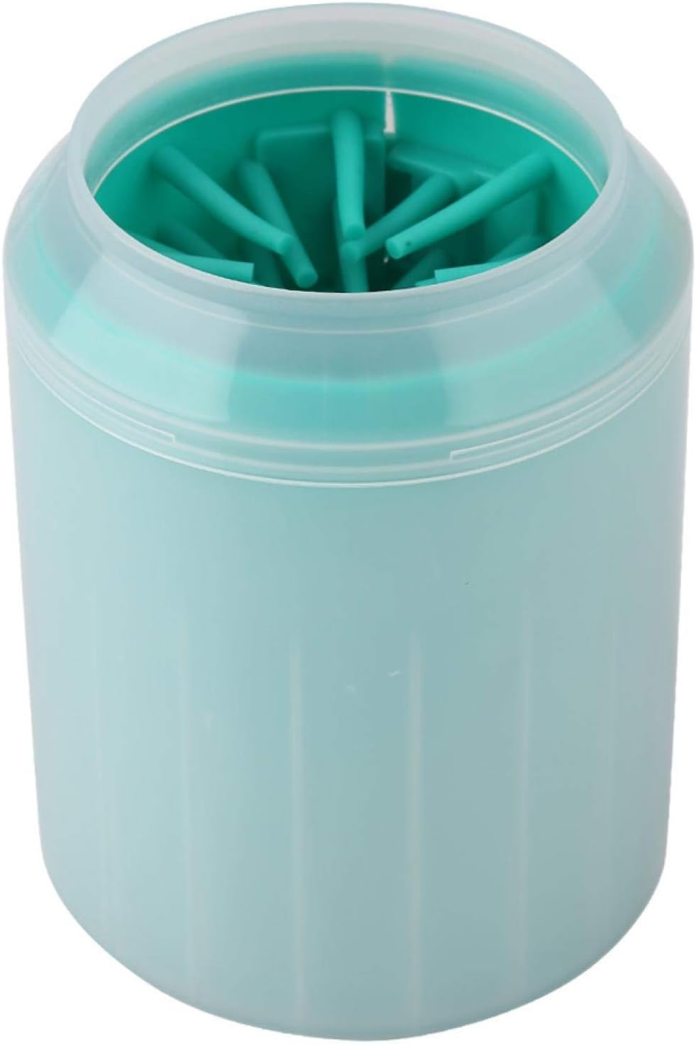 Oumefar Removable 360º Cleaning Cat Dog Cleaning Cup Pet Washing Cup Pet Dog Paw Cleaner Cup with Soft Silicone bristles for Small Breed Dog & Cat(green)