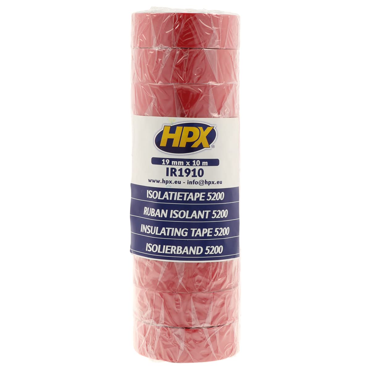 HPX MIR1910 PVC Insulating Tape, 19 mm x 10 m, Red