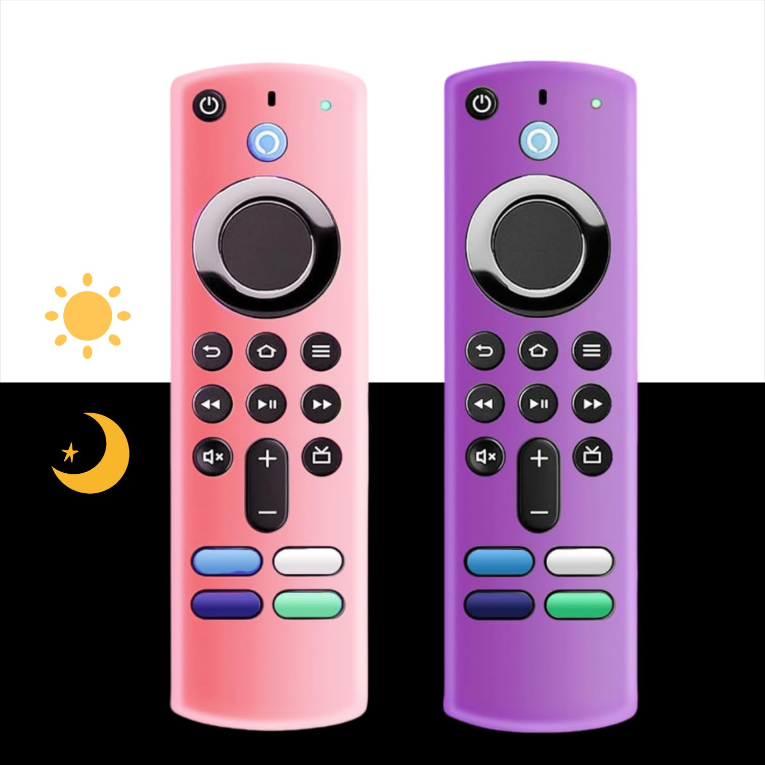[2 Pack] Remote Cover Compatible with 3rd Gen Voice Remote, Anti Slip Silicone Protective Case Cover with Lanyard