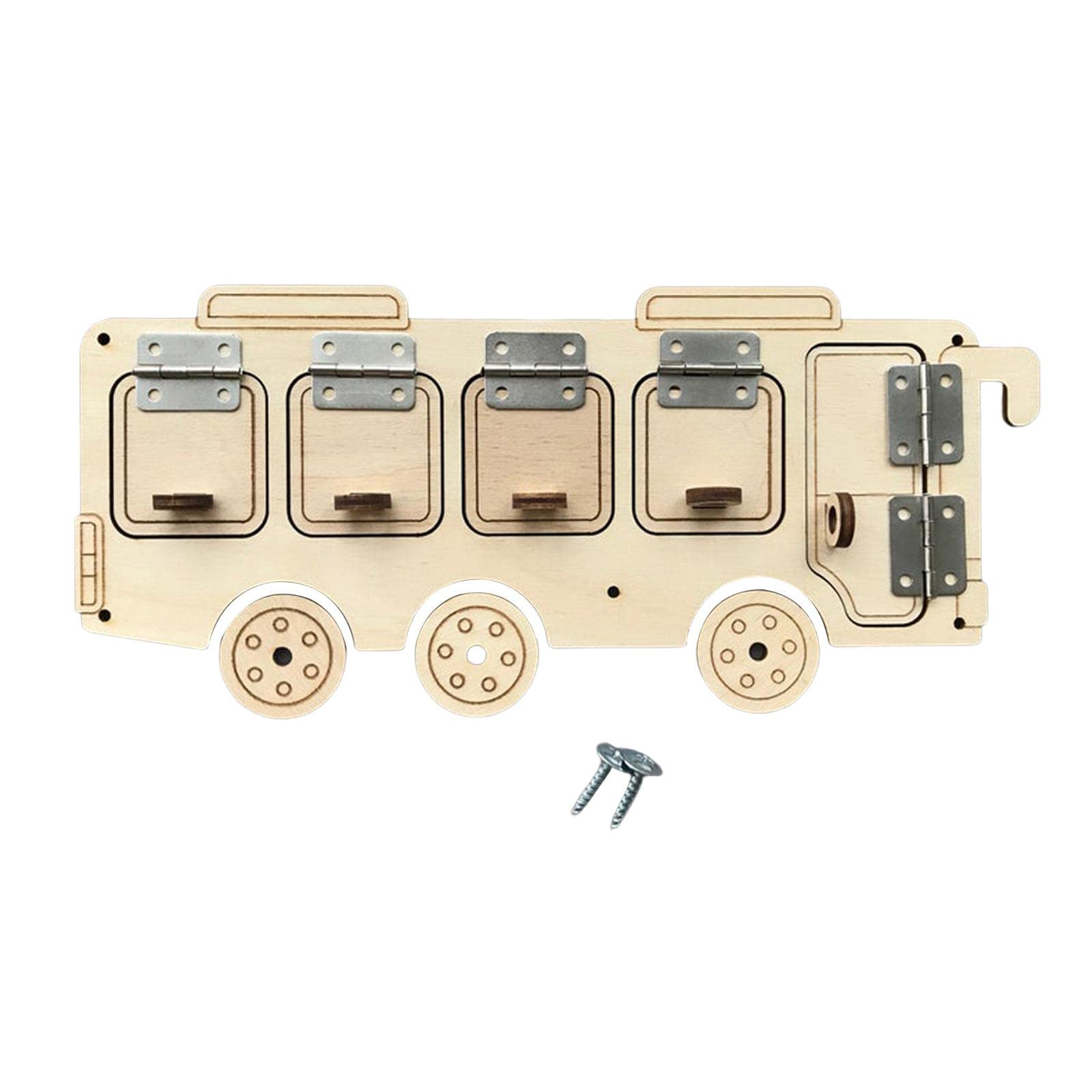 Milageto Kids Busy Board DIY Accessories Material Early Education Teaching Aids Basic Skill Learning Activities Activity Board for Travel Children, Bus