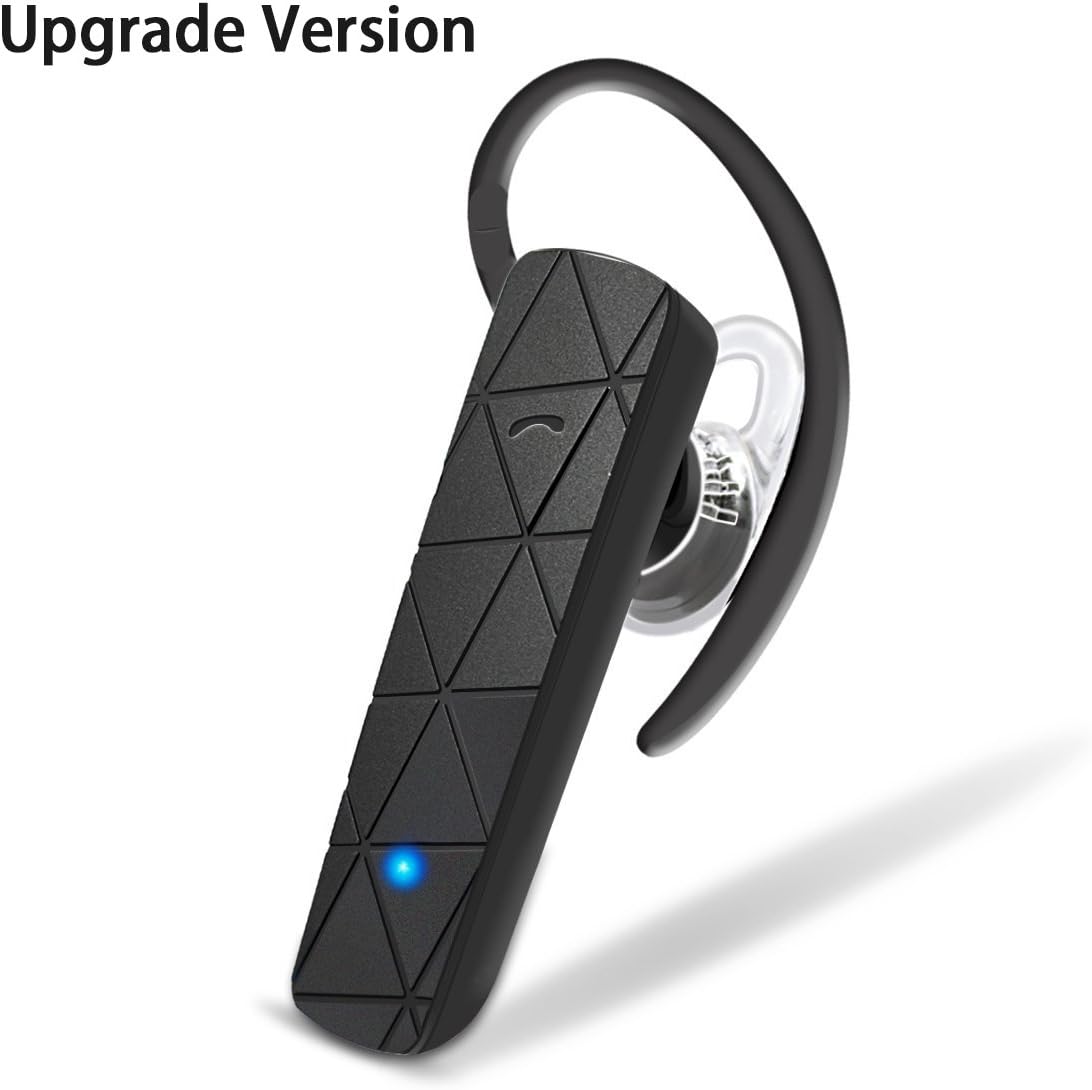 Bluetooth Headset, AiSpeed Wireless Headphone with Clear Voice Capture Handsfree for Safty Driving, Motorola Sony LG Galaxy Note 5 4 3, S7 S6 S5, Iphone SE 6s 6 6 Plus 5s 5c 5 4s M18-Black