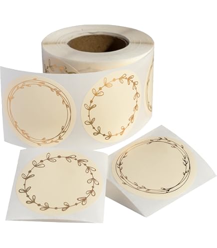 Round Kraft Stickers Vintage Floral 1.5 Inch Labels 500 Round Kraft ...