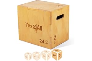 Yes4All 3 in 1 Wooden Plyo Box - Holds Up to 450lbs - Versatile Plyometric Jump Box for Home Gym and Outdoor Workouts - 30x24
