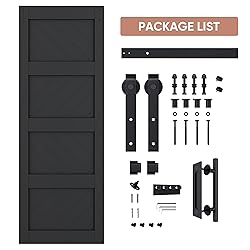 JUBEST 30"x84" Sliding Barn Door with Door Hardware