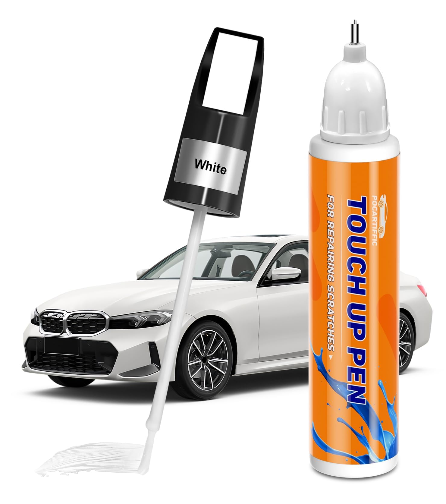 Photo 1 of White Touch Up Paint for Car, Car Paint Scratch Repair, Scratch Remover for Vehicles, Automotive White Touch Up Paint Pen, Color Accurate