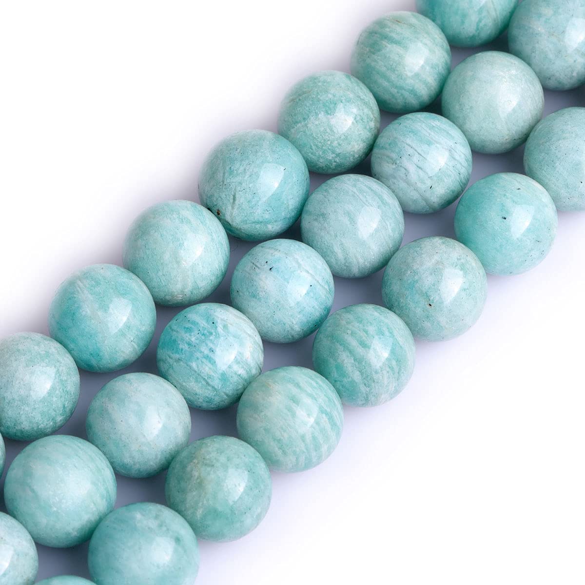 Gem-Inside Natural Brazilian Amazonite Stone 12mm 31pcs Round Beads for Jewellery Making Strand 15" Beaded Semi Precious Gemstone DIY Handmade Craft Supplies — image 1