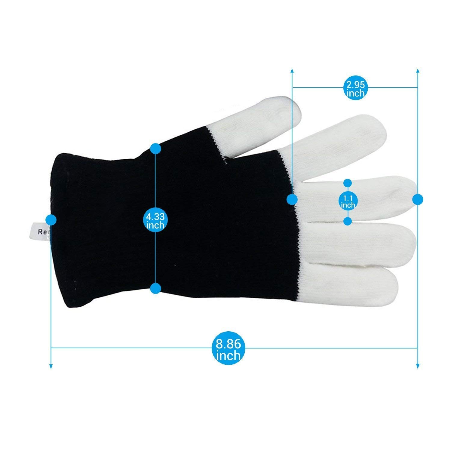 LED Gloves, Light Up Hand Gloves, Flashing Fingers Colourful Rave Gloves 6 Modes Glow for Festivals/ Halloween/ Christmas/ Bonfire Night/ Party/ Games/ Running/ Sports/Gift, Fits Big Kid & Adult Hands