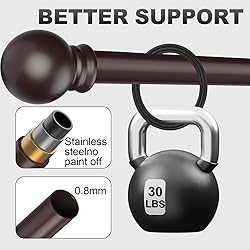 Authandis Bronze Curtain Rods for Bedroom with