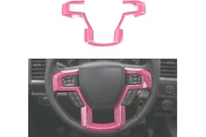 Keptrim for F-150 ABS Pink Steering Wheel Cover Trim for 2015-2020 Ford F150, for 2017-2020 F250 F350, for 2018-2021 Ford Exp