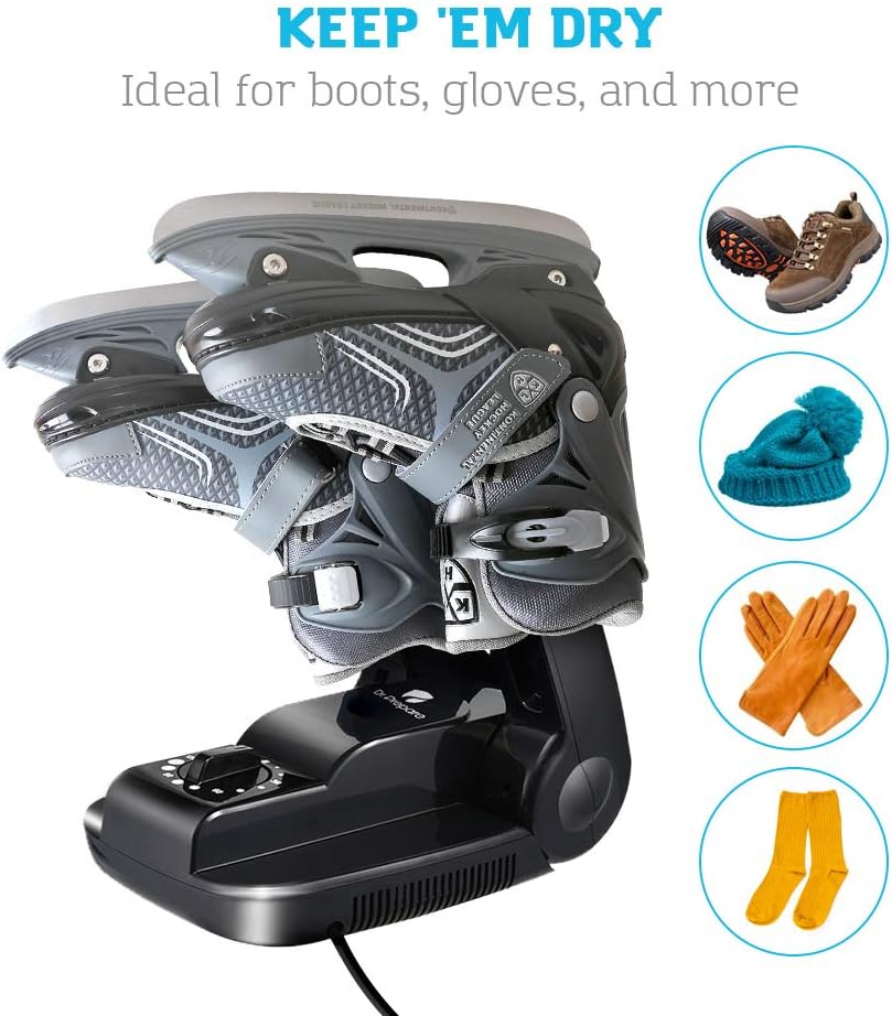 Dr. Prepare Boot Dryer Shoe Dryer, Glove Dryer & Boot Warmer with Heat Blower, Portable Adjustable Rack and Timer, Folding Design & Quick Drying for Shoes, Gloves, Hats, Socks, Ski Boots: Home & Kitchen