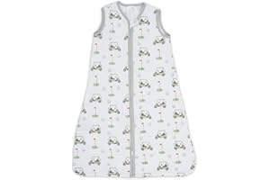 LollyBanks Sleep Sack, 100% Organic Cotton Baby Sleep Sacks 0.5 TOG, Lightweight 2-Way Zipper Baby Sack Soft, 0-6 Months Newborn Sleeper for Baby Boys and Girls (Golf Outfit)