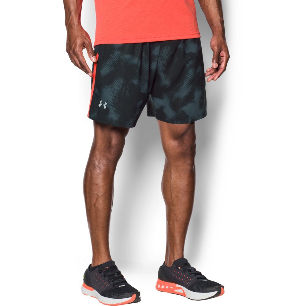 Under Armour Men's Launch Stretch Woven 7 Inch Shorts Launch Stretch Woven 7 Inch Shorts, Mens, 1361493, Black (002)/Reflective, XL