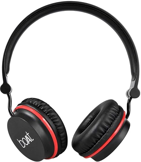 boAt Super Bass Rockerz 400 Bluetooth On-Ear Headphones with Mic (Black/Red)