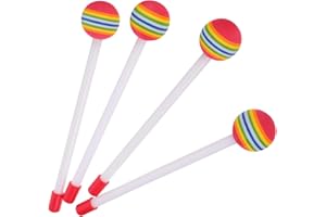 Fokmuaex 4Pcs Rainbow Color Drum Sticks - Durable EVA Sponge Drumsticks for Kids, Beginners Practice Mallets, Home Classroom 