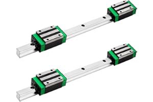 iMetrx HGR20 Linear Guide Rail Kit - 2 Pcs 300mm Rails + 4 Pcs HGH20CA Bearing Blocks High Precision, Anti-Rust for 3D Printers, CNC Routers, Lathes & DIY Automated Machines