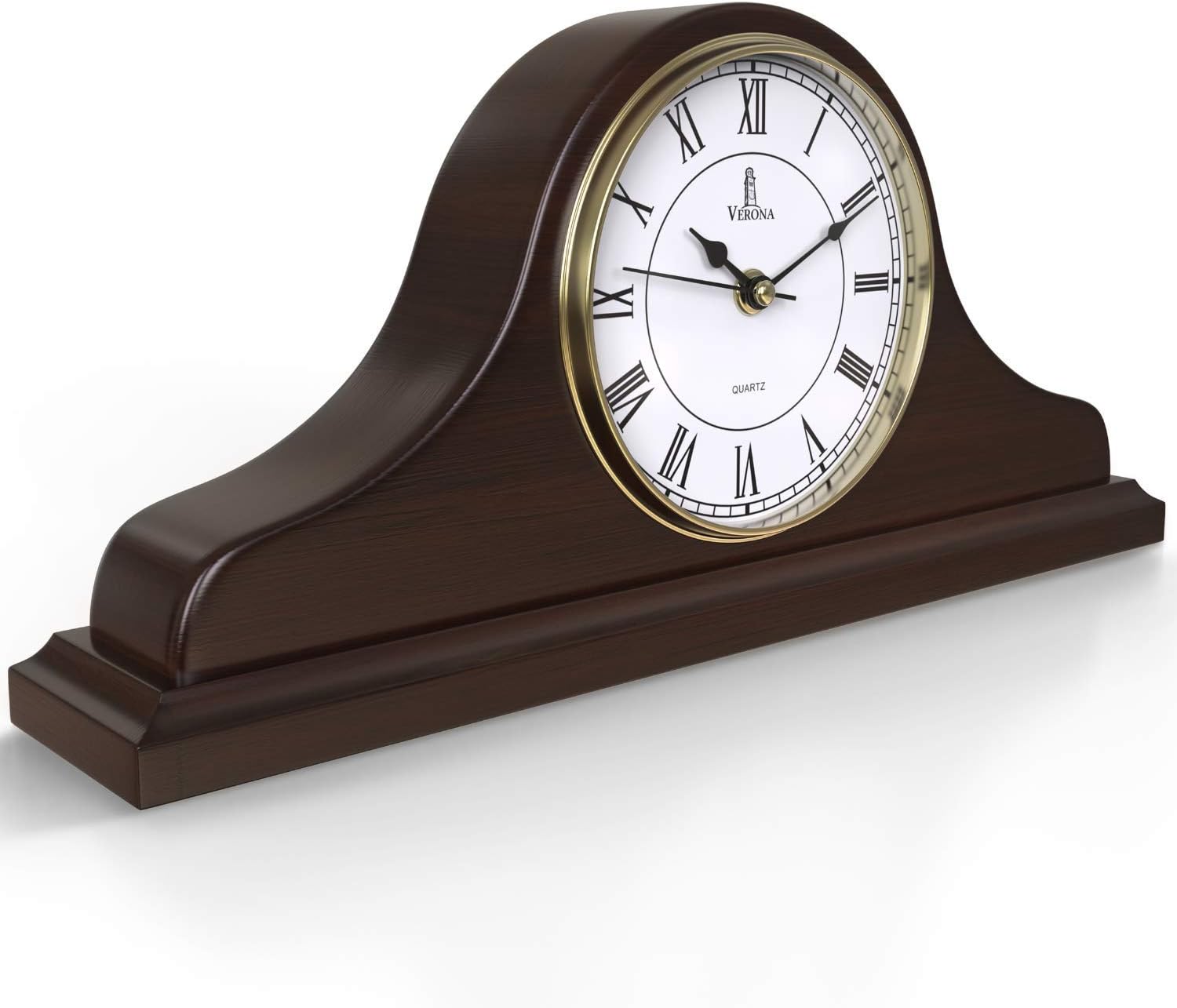 Mantel Clock, Wooden Mantle Clock for Living Room Décor Silent