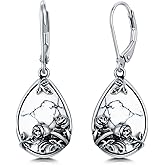 Sterling Silver Dangle Turquoise Earrings For Women Bohemian Turquoise Celtic Drop Sun Earrings Gemstone Drop Jewelry Teardrop Earrings for her
