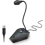 Computer Microphone, CMTECK G006Plus USB Desktop Condenser PC Laptop Mic, Mute Button with LED Indicators, Compatible with Wi