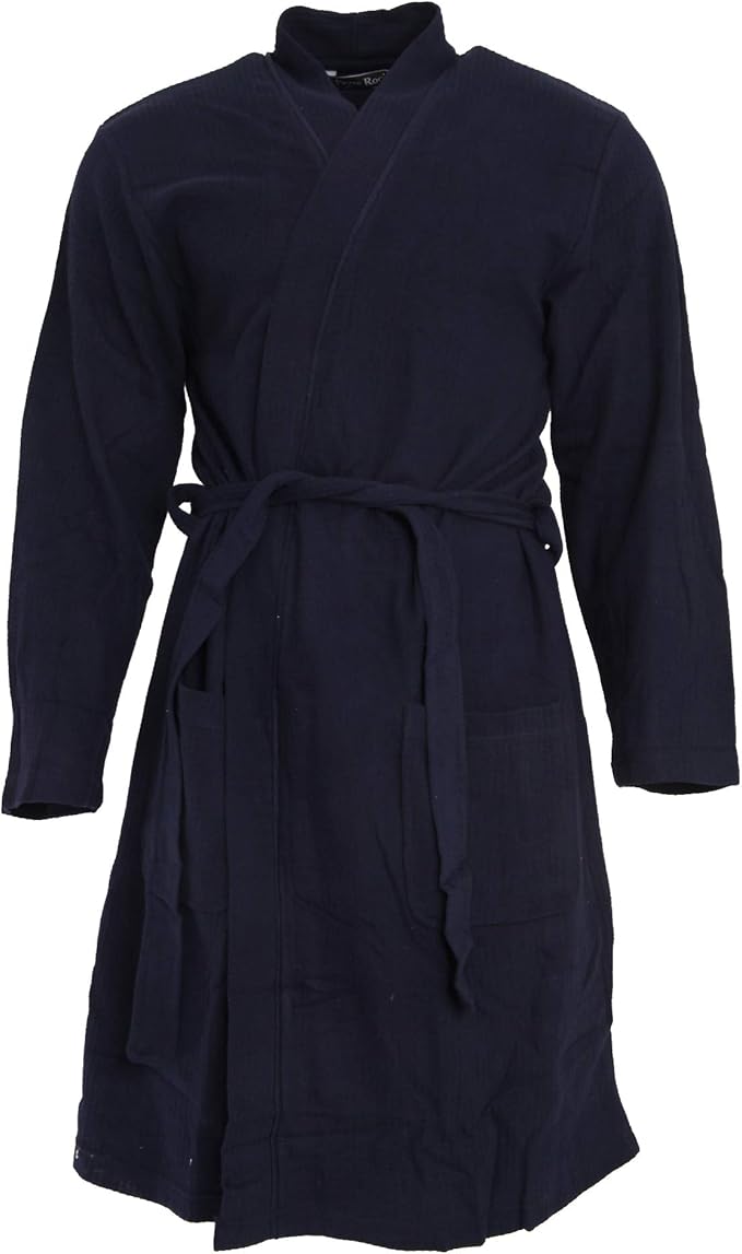 Pierre Roche Mens Waffle Dressing Gown (2XL) (Navy) Amazon.co.uk Clothing