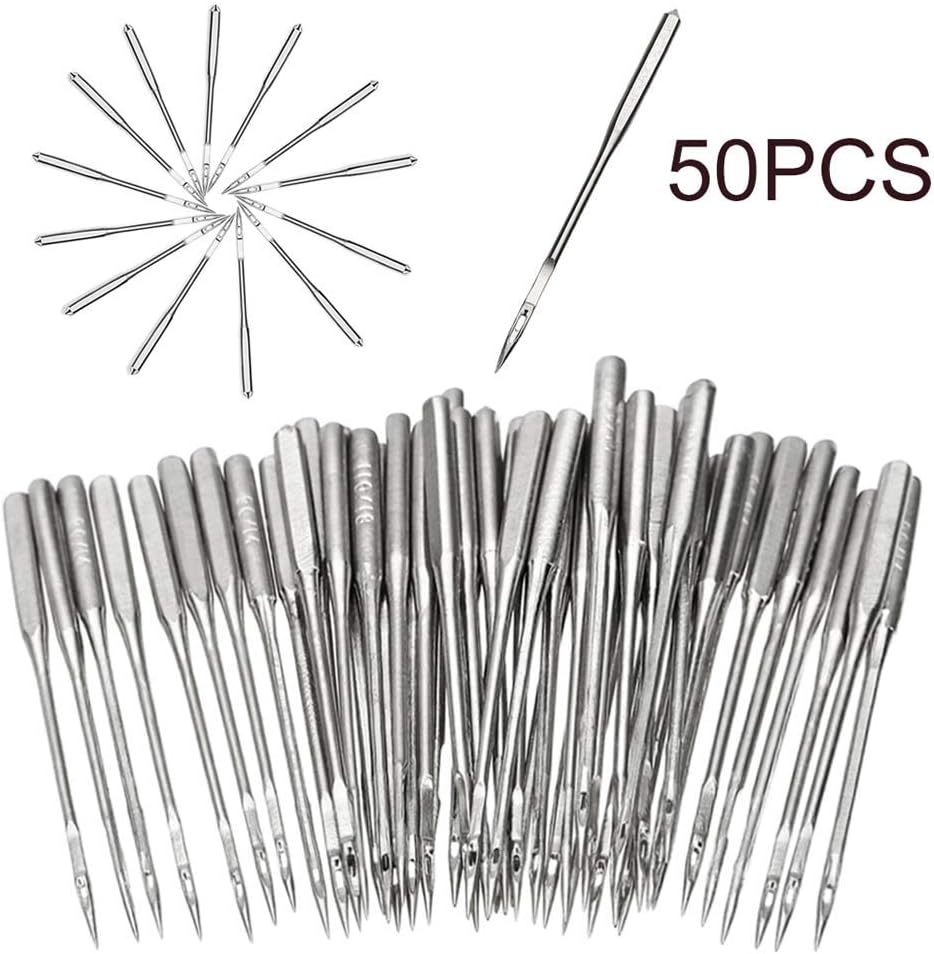 MZY1188 50Pcs Sewing Machine Needles,5 Sizes Sewing Machine Needles Home DIY Sewing Needles Embroidery Tool Tailor Supplies