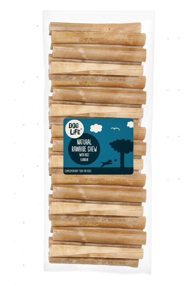 Dog Life Rawhide Cigar Shaped Dog Treats, 5 Inch x 50