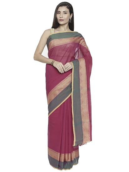 Womens Chettinad Cotton Saree (CCOPSC14555; Pink)