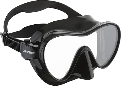 Cressi F1 Frameless Diving Mask Anti-Fog Tempered Glass Black One Size