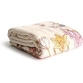 Vera Bradley Women's Fleece Plush Throw Blanket, Meadow Bouquet Subtle Seedpearl, One Size