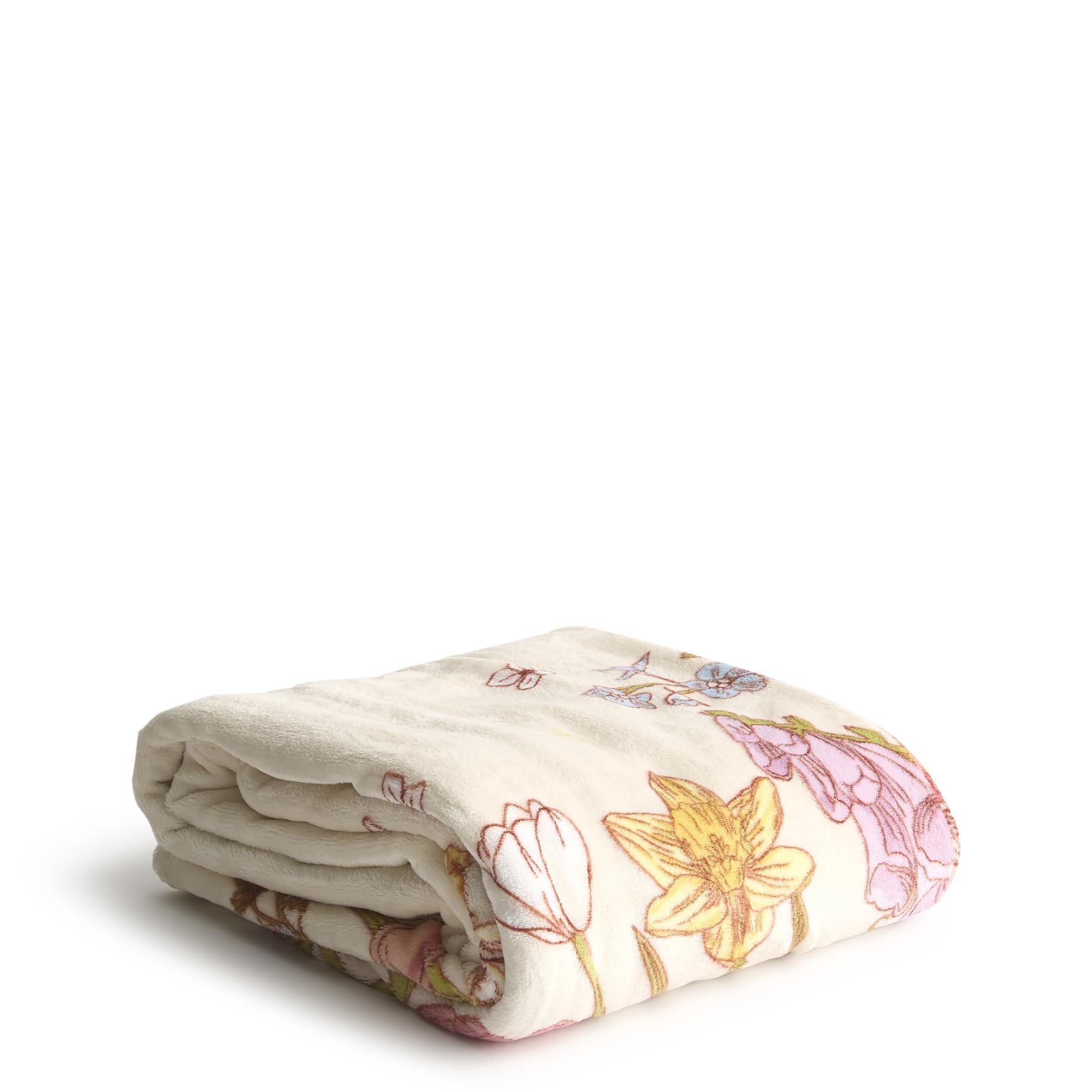 Plush Throw, Meadow Bouquet Subtle Seedpearl, One Size Image Plush Throw, Meadow Bouquet Subtle Seedpearl, One Size Image