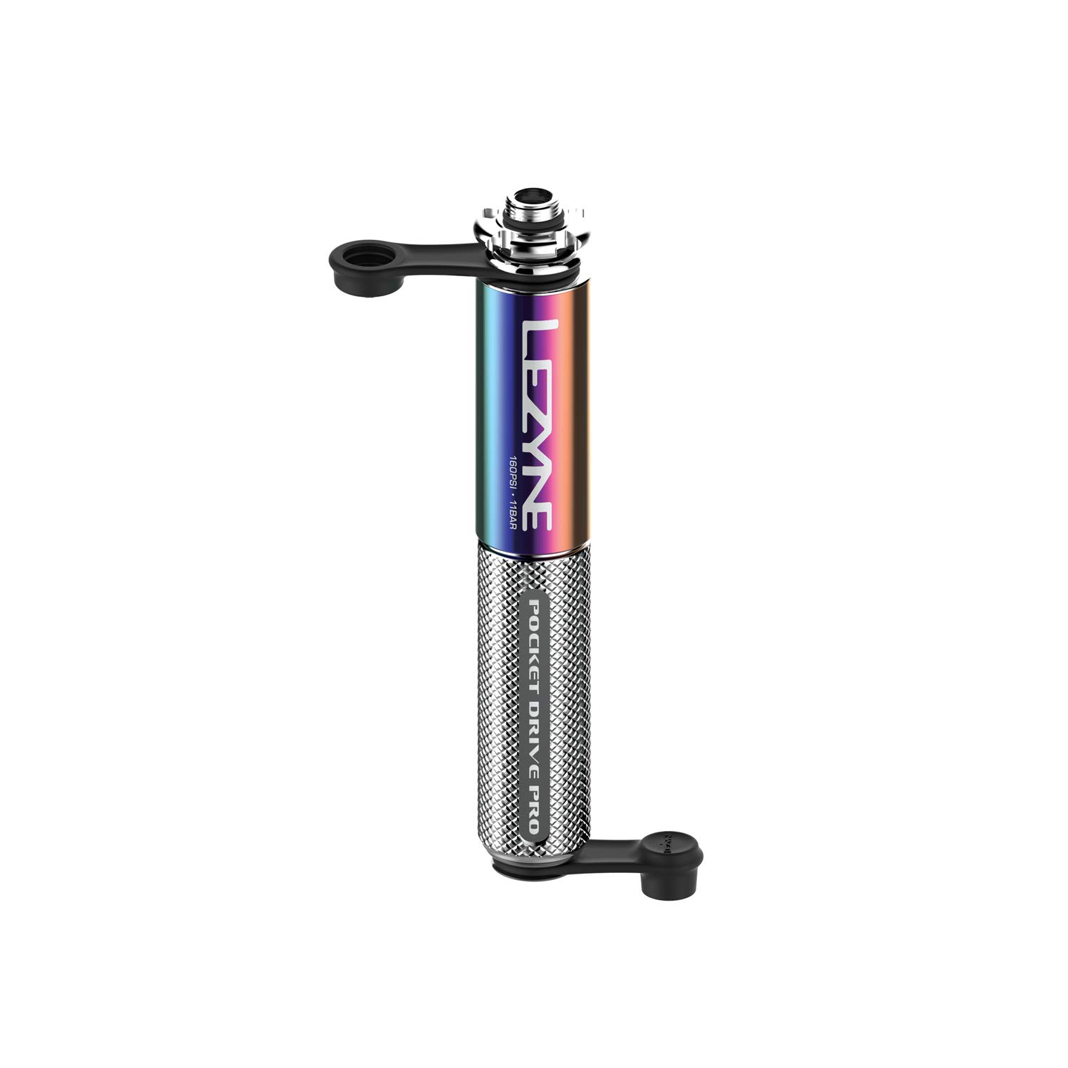 Lezyne Unisex – Adult Pocket Drive Pro Mini Pump, Neon Metallic/Silver, 14 cm