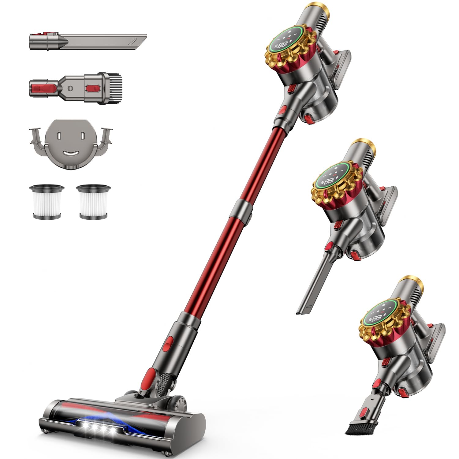 Photo 1 of Aipoway Cordless Vacuum Cleaner 580W 50Kpa Vacuum Cleaners For Home, 65 Mins Battery Stick Vacuum Led Panel, Anti-Tangle, Self-Standing, 8-In-1 Lightweight Vacuum For Hardwood Floor/Carpet/Pet Hair -Y