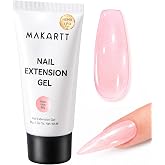 Makartt Poly Nail Gel 50ML Extension: Hema-Free Pink Shimmer Extension Gel | Gel Builder for Nail Extension Nail Strengthener Nails Fill, Beauty Gift 3D Gels Molder Nails Art, Easy DIY Home Salon