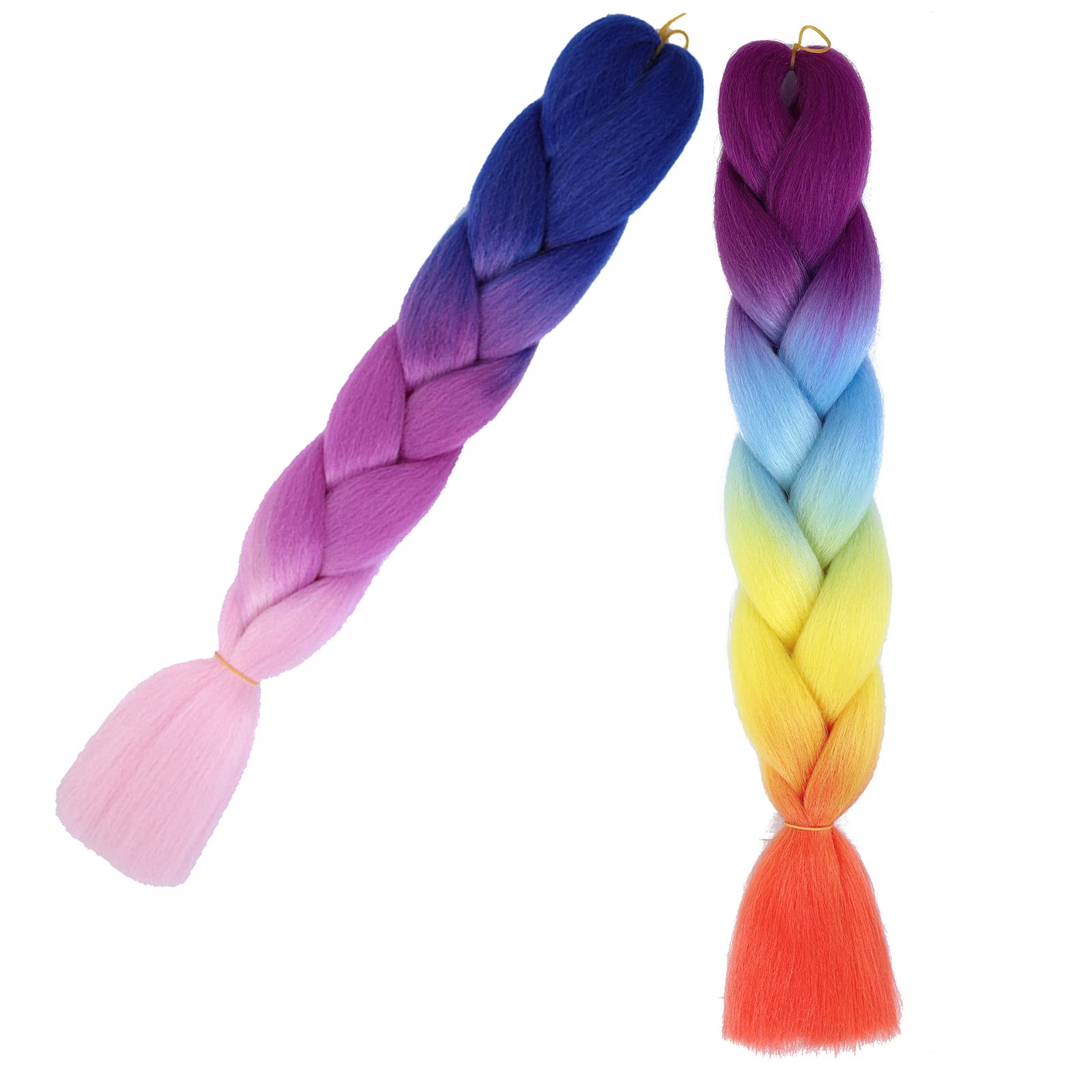 2 Pcs Braiding Hair Fashion Synthetic Braid Hair Extensions for Women Braiding （colour） purple