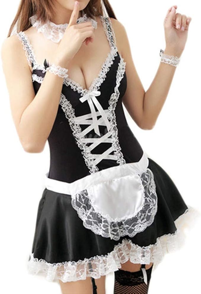 Tophappy Babydoll Lingerie Sexy Hot Donna La Cameriera Girl Uniforme Babydoll Set Per Cosplay Da Cameriere Bodysuit Biancheria Intima Sleepwear Erotico Set Amazon It Abbigliamento