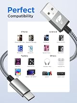 Yosou USB C Cable 3M 2Pack Fast Charging 3A Nylon Braided for Samsung Huawei view 3