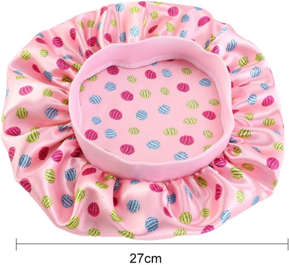 Lurrose 2Pcs Kids Satin Bonnets Night Sleep Caps Bathing Hats Shower Cap Wide Band Night Hat for Toddler Children Baby - Image 3