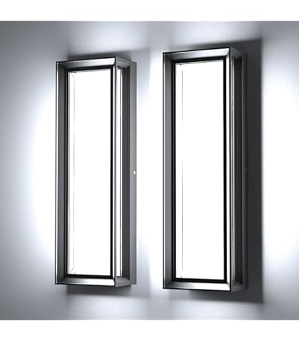 2-Pack Outdoor Wall Lights - 23.6" Dimmable LED Exterior Lights For Garage & Courtyard