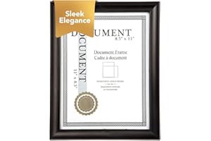 Truu Design Classic Diploma Frame for Documents and Certificates, 8.5 x 11 inches, Black