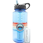 Epic Water Filters Nalgene OG Water Bottle with Filter, USA Made, BPA Free, Removes 99.99% Tap Water Contaminants, Forever Chemicals, Slate Blue, 32 oz