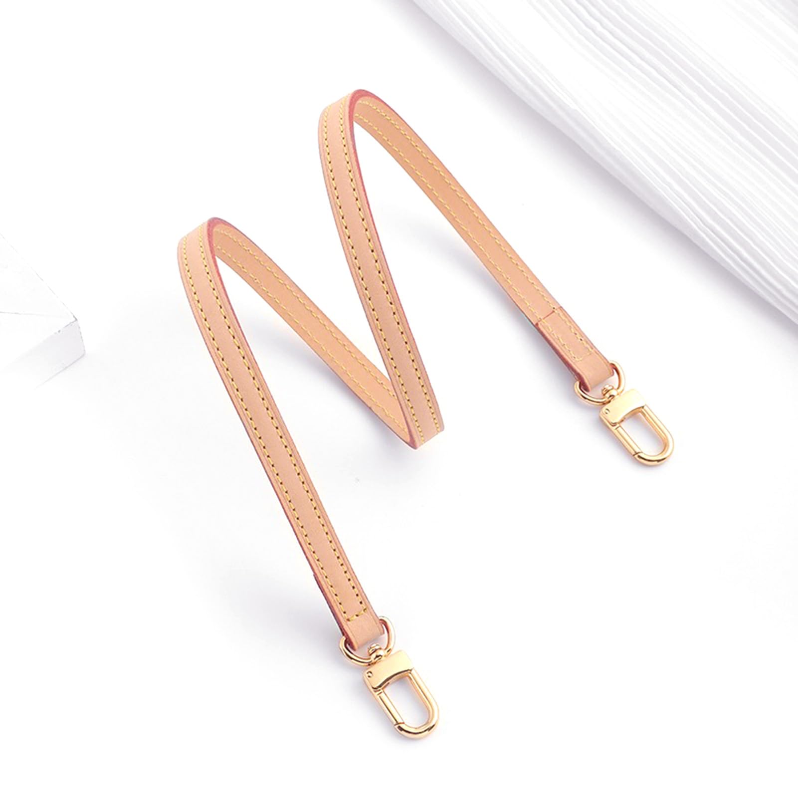 jiesinlov Genuine Vachetta Leather Replacement Bags Thin short Strap Shoulder Straps for Multi Pochette Boulogne pouchette Montaigne Accessories (Width:0.43in&Length:23.6in)