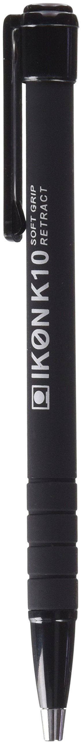 Hainenko K10-01 Value 0.7 mm Soft Grip Retractable Ball Pen - Black