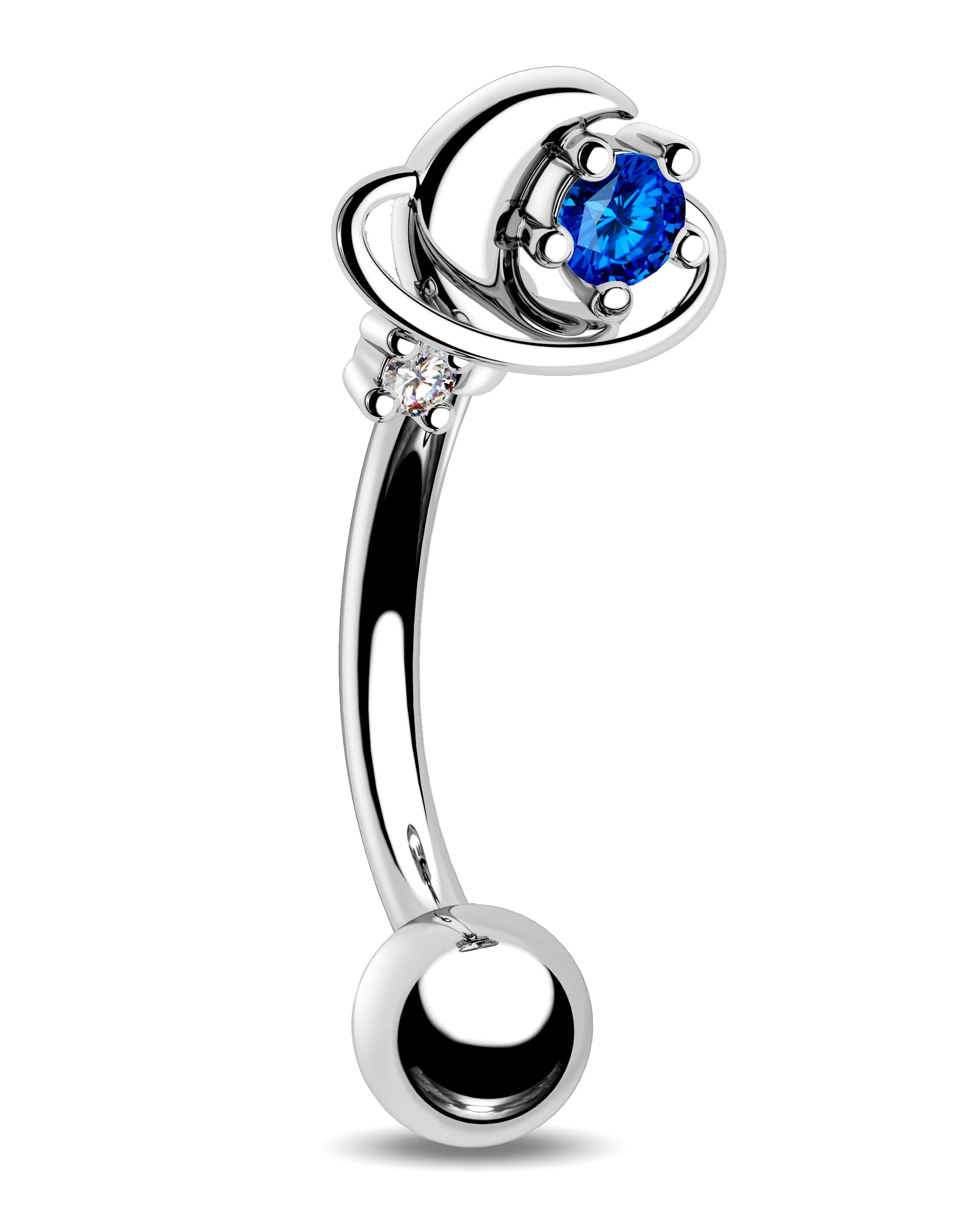 Melighting 16G Rook Earring Planet Cartilage Earring 316L Stainless Steel Curved Barbell Daith Earring Eyebrow Jewellery Rook Daith Piercing Jewellery