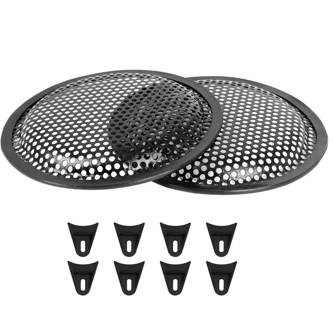 MACHSWON Car 2pcs Universal Audio Speaker Subwoofer Metal Waffle Grill Cover Protector with Rubber Edge and Clips 6.5 Inch