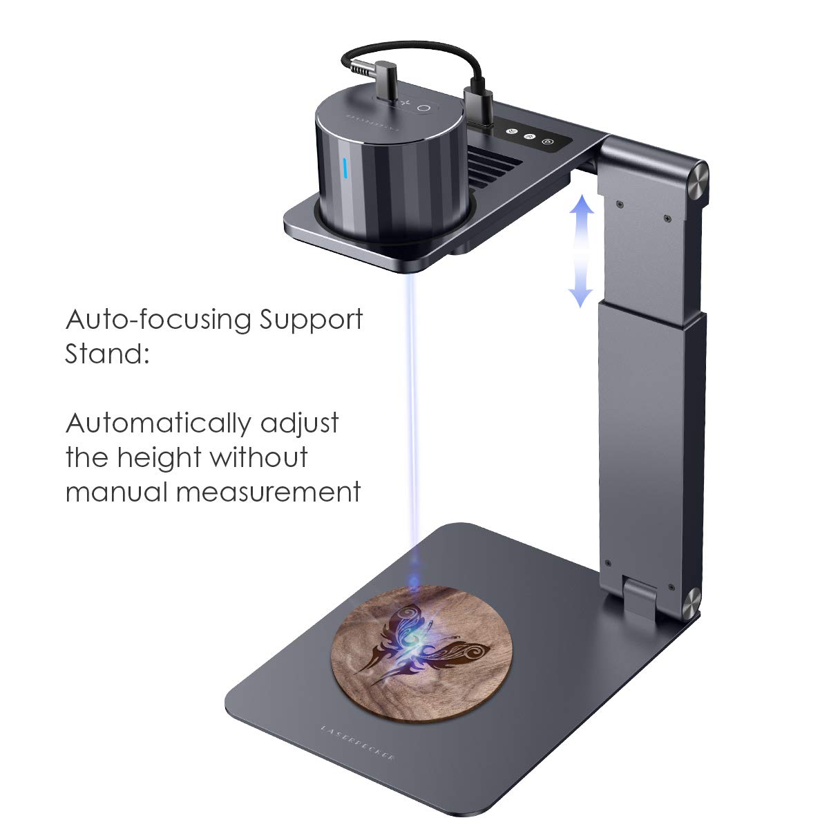 LaserPecker Electric Supporting Stand, Laser Engraver Accessories Auto Focus Engraving Machine Stander, Auto Laser Distance Adjustment Portable Foldable Stand for L1/L1 Pro (Laser Unit Not Included)