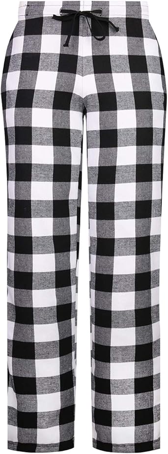 black and white flannel pajama pants