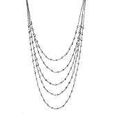 Xalroco Long Layered Necklace for Women Trendy Colorful Boho Chunky Crystal Beaded Jewelry Womens Dainty Statement Fashion Necklaces Costume Bead Strand Necklace