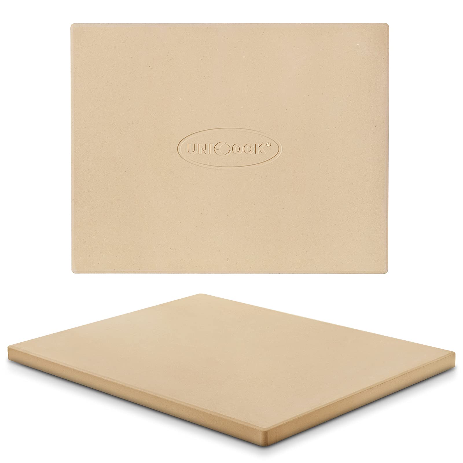 Photo 1 of Unicook Pizza Stone, Heavy Duty Cordierite Pizza Pan for Oven and Grill, Thermal Shock Resistant Baking Stone for Bread, 15 X 12 Inch Rectangular, 6.6 lbs