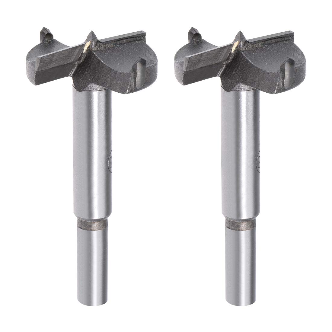 sourcing map Forstner Drill Bits 38mm, Tungsten Carbide Wood Hole Saw Auger Opener Woodworking Hinge Hole Drilling Boring Bit Cutter 2Pcs Gray
