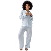 Cozy Earth Soft Woven Long Sleeve Pajama Set For Women - Luxury Button-Up Sleepwear