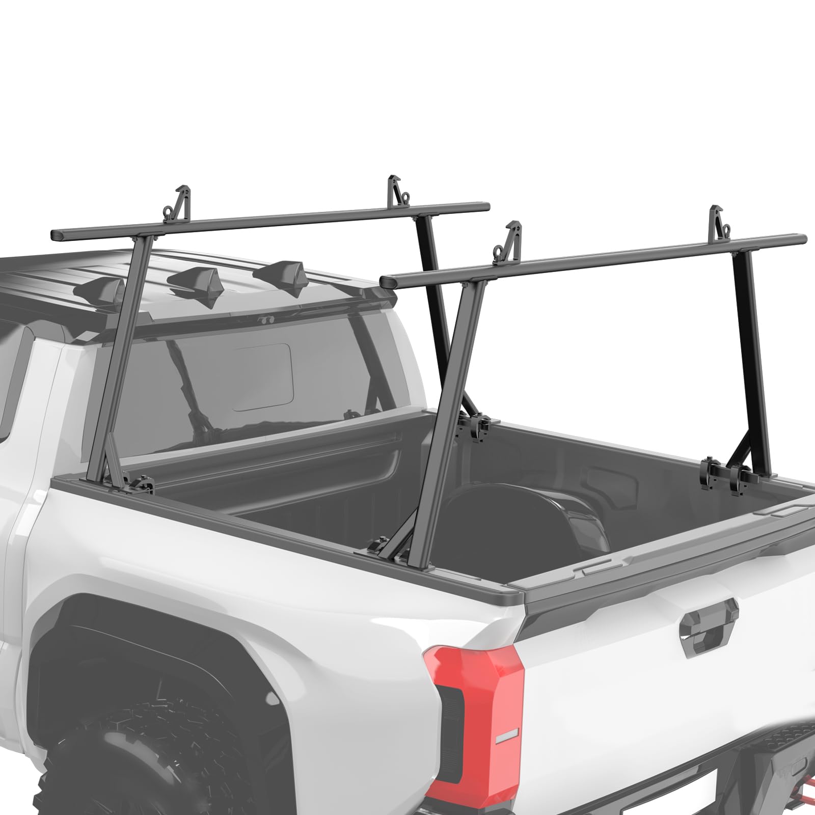 Photo 1 of IIIREENO Universal Truck Ladder Rack Compatible with Full Size and Mid Size Pickup Trucks (No Drilling) Textured Black(2pcs)